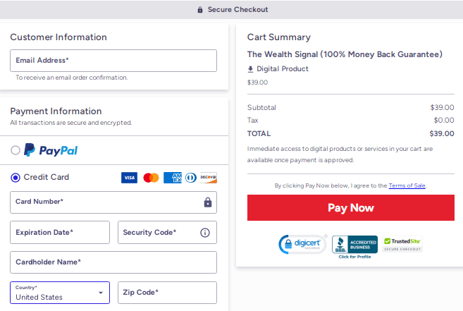 Wealth-Signal-Program-Checkout-Page